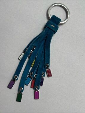 Rare Coach Y2K Suede Tassel Hangtags Keychain